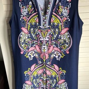 Colorful Patterned Sleeveless Dress